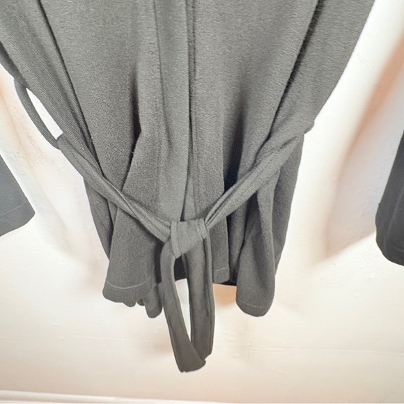 Cuddl Duds Womens Petite Small Black Belted Cardigan Open Front Sweater L/S - Picture 4 of 9